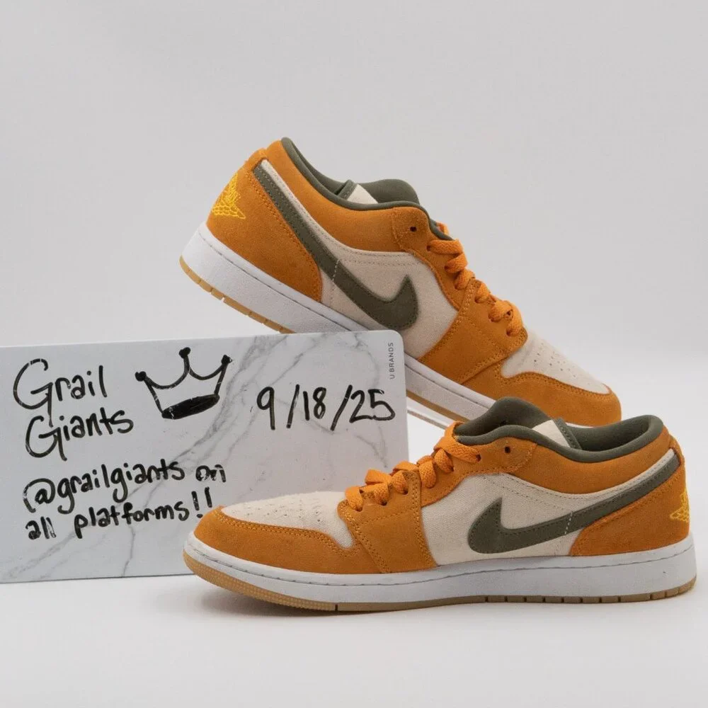 🔹 AIR JORDAN 1 Low SE “Light Curry” — EUC MENS SIZE 9.5M (VNDS · DH6931-102)